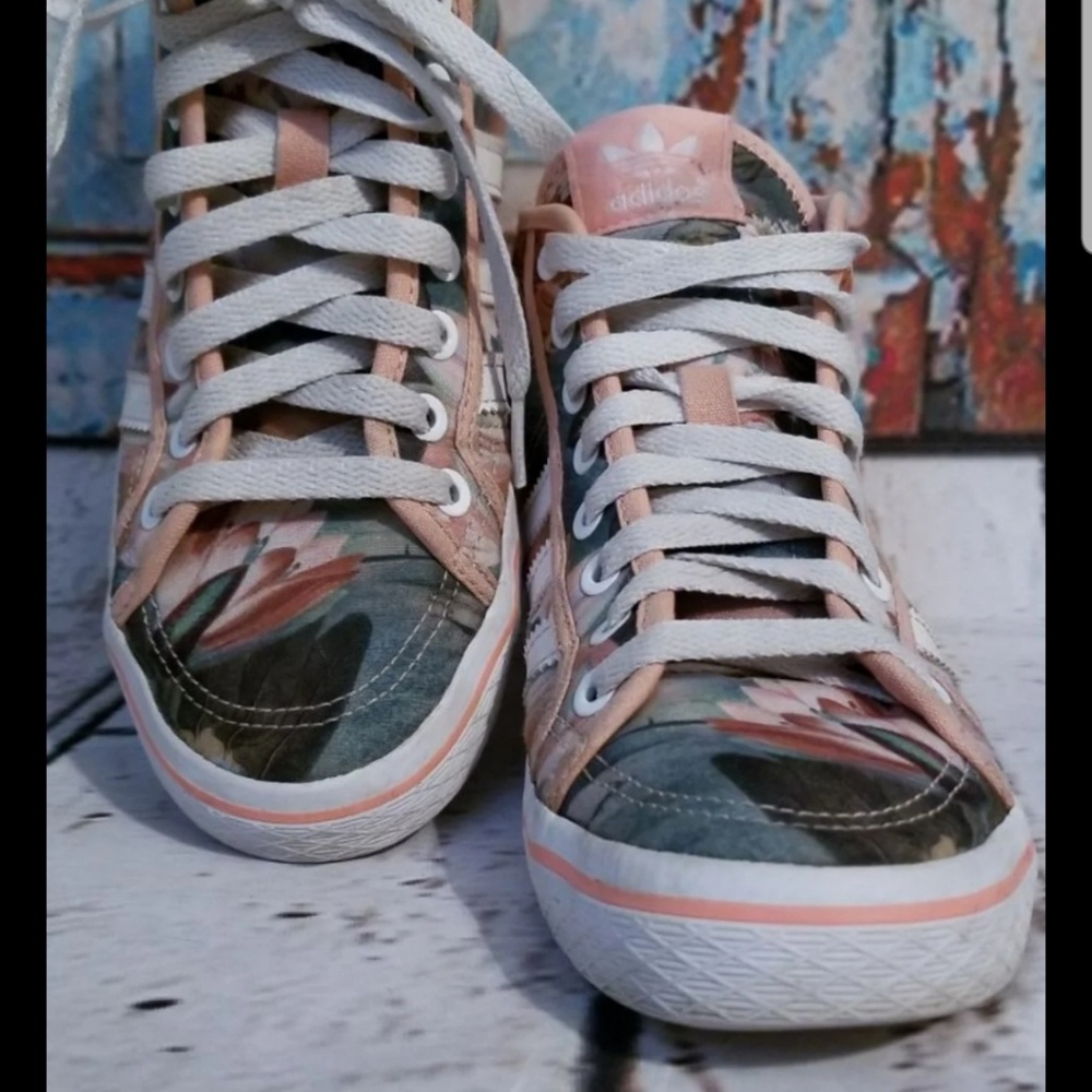 Adidas High Top Floral Tropical Summer